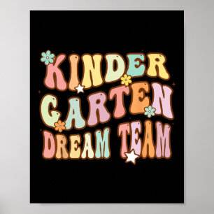 Groovy Kindergarten Traumteam erster Tag zurück Poster
