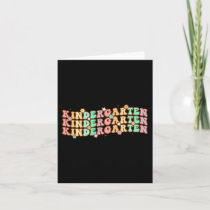Groovy Kindergarten Vibes Face Retro Lehrer zurück Karte