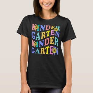 Groovy Kindergarten Vibes Retro Facebook Lehrer zu T-Shirt