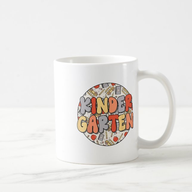 Groovy Kindergarten Vibes Retro Lehrer Kinder Ck T Kaffeetasse (Rechts)