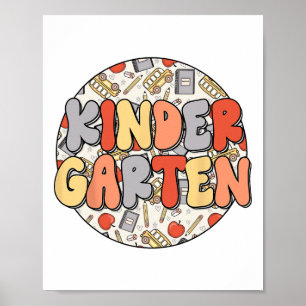 Groovy Kindergarten Vibes Retro Lehrer Kinder Ck T Poster