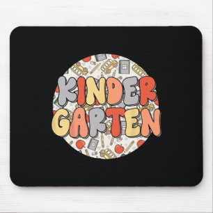 Groovy Kindergarten Vibes Retro Lehrer Kinder zurü Mousepad