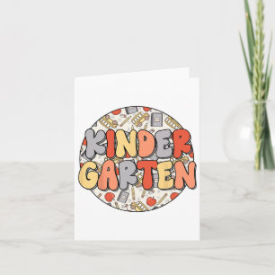 Groovy Kindergarten Vibes Retro Teachers Kids CT Karte