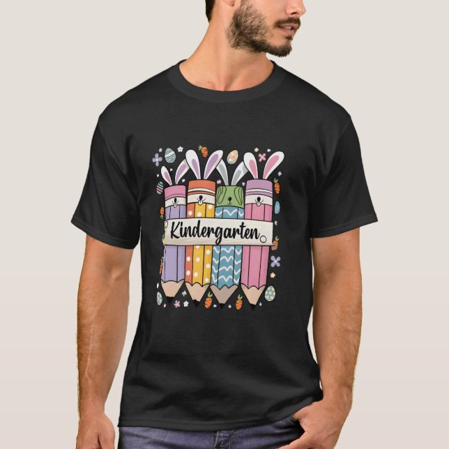 Groovy-Kindergärtnerin-Osterhase-Unterricht  T-Shirt (Vorderseite)