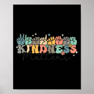 Groovy Kindness Gebärdensprache ASL Fingerspelling Poster