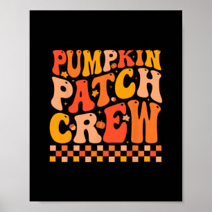 Groovy Kürbisfeld-Crew Herbst-Vibes Herbst Dankesc Poster