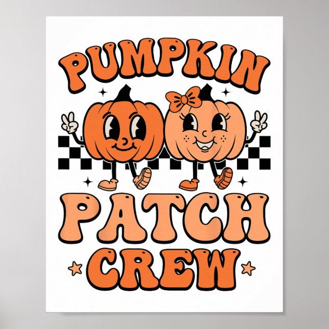 Groovy Kürbisfeld-Crew-Squad Thanksgiving Herbst  Poster (Vorne)