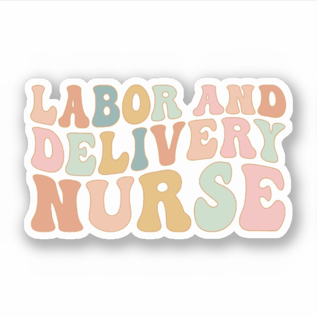 Groovy Labour and Delivery L&D Nurse, Baby Nurse Aufkleber (Vorderseite)