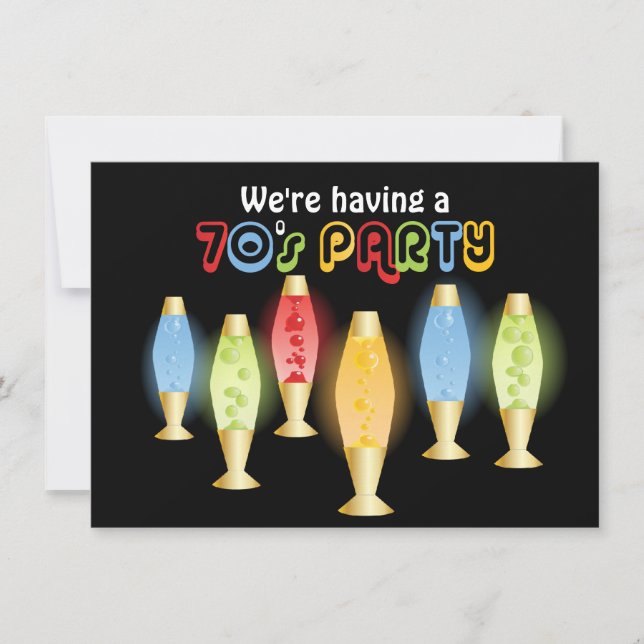 Groovy Lampen-70er Party Einladung (Vorderseite)