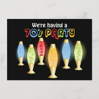 Groovy Lampen-70er Party Einladung