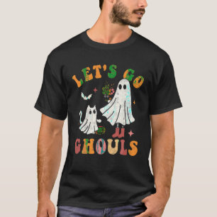 Groovy Lassen s Go Ghouls Ghost Cat Retro Hallowee T-Shirt