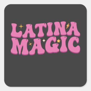 Groovy Latina Magic Niedlich Pink Quadratischer Aufkleber