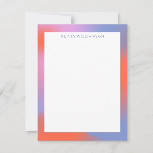Groovy Lavender Lila Gradient Personalisiert Name Mitteilungskarte (Vorderseite)