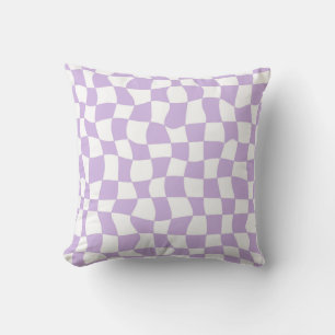 Groovy Lavender White Karos Checkered Kissen
