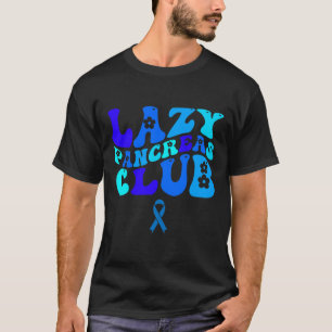 Groovy Lazy Pankreas Club Diabetes Awareness Blue T-Shirt