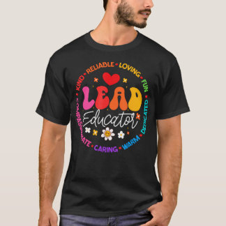 Groovy Lead Educator Lehrer Anerkennung Zurück Zu T-Shirt