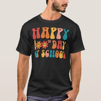 Groovy Lehrer 100 Tage Schule Schüler Glücklich 10 T-Shirt