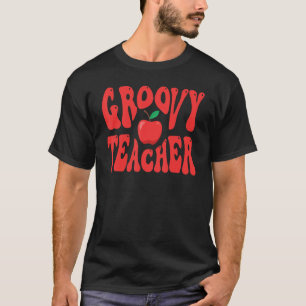 Groovy Lehrer 70er Ästhetik Retro Lehrer Zurück Zu T-Shirt