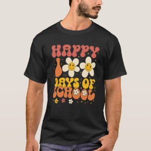 Groovy Lehrer Schüler Glücklich 100 Tage Schule bo T-Shirt