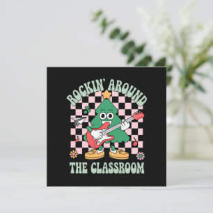 Groovy-Lehrer Xmas Rockin' Around The Classroom Einladung