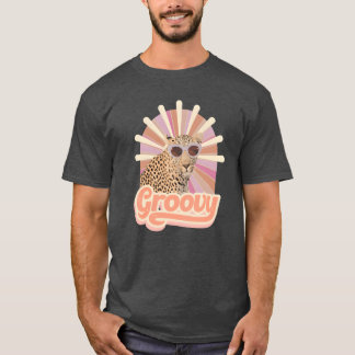 Groovy Leopard modernes Pop-Art-Design retro T-Shirt