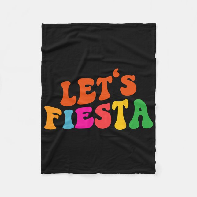 Groovy Let's Fiesta Funny Cinco De Mayo Women Fleecedecke (Vorderseite)
