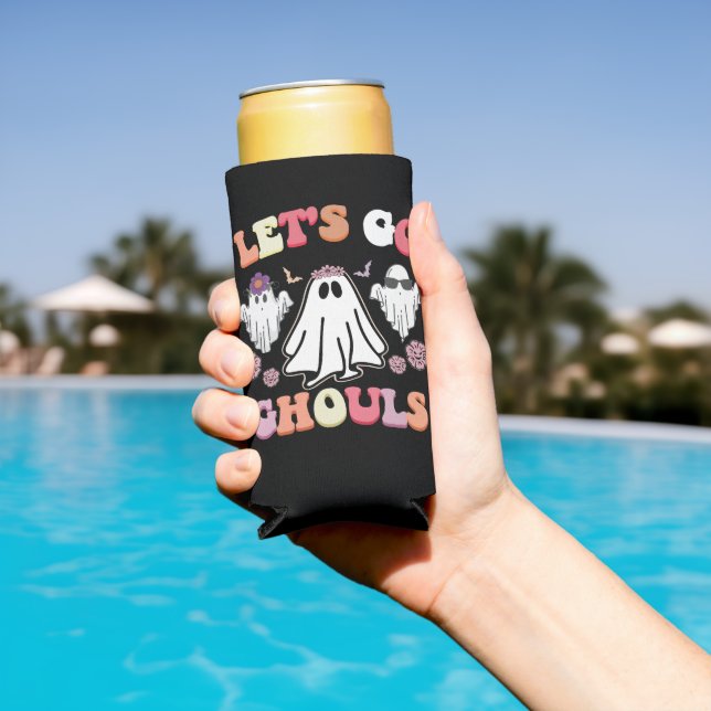 Groovy Let's Go Ghouls Halloween Ghost Retro Selters Dosenkühler (In Situ Pool)