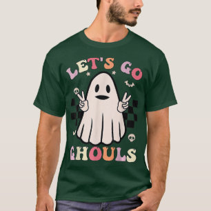 Groovy Let's Go Ghouls Retro florale Ghost Kostüm T-Shirt