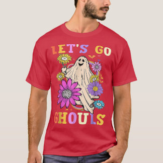 Groovy Let's Go Ghouls Retro florale Ghost Kostüm T-Shirt