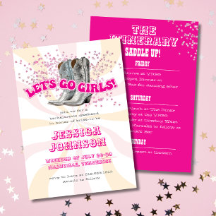 Groovy Let's Go Girls Western Junggesellinnenabsch Einladung