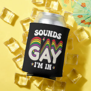 Groovy LGBT Pride Sounds Gay Ich Bin Dabei Dosenkühler