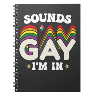 Groovy LGBT Pride Sounds Gay Ich Bin Drin Notizblock