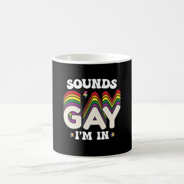 Groovy LGBT Pride Sounds Gay Im Kaffeetasse (Mittel)
