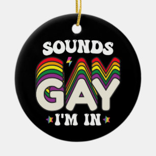 Groovy LGBT Pride Sounds Gay Im Keramik Ornament