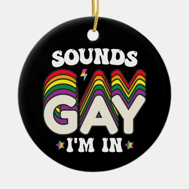 Groovy LGBT Pride Sounds Gay Im Keramik Ornament (Vorne)