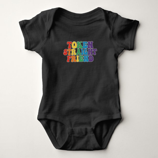 Groovy LGBT Pride Token Straight Friend Baby Strampler (Vorderseite)