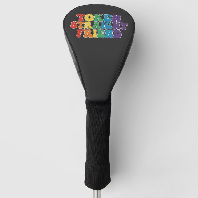 Groovy LGBT Pride Token Straight Friend Golf Headcover (Vorderseite)