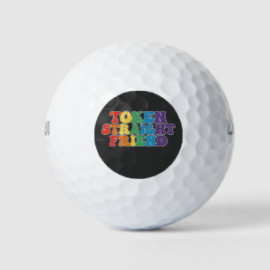 Groovy LGBT Pride Token Straight Friend Golfball