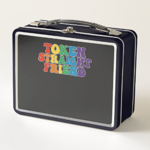 Groovy-LGBT-Stolz-Token-gerader Freund Metall Brotdose
