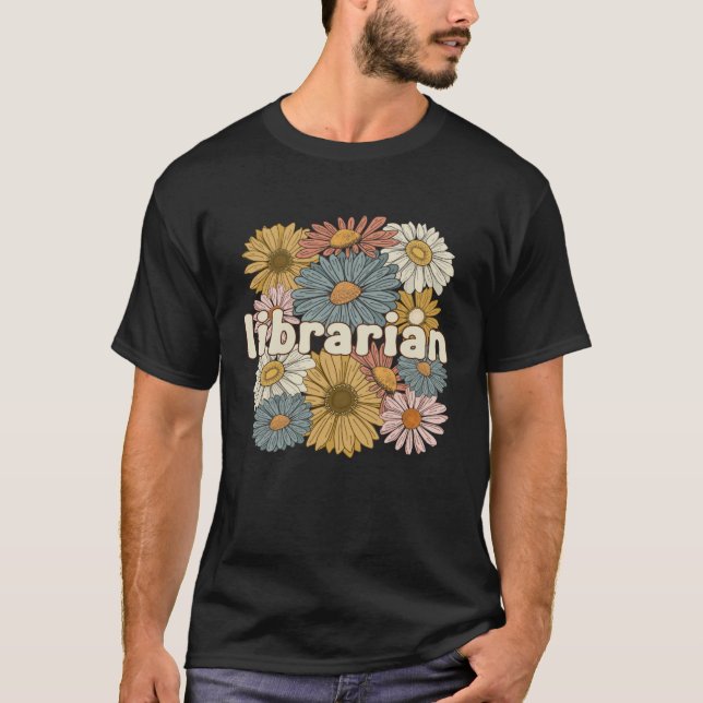 Groovy Librarian Library Worker School Librarian T-Shirt (Vorderseite)