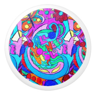 groovy Liebe des Hippie Keramikknauf