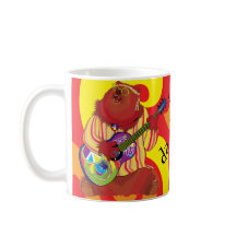 Groovy Liebe Guitar Bear Coffee Tasse