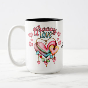 Groovy Liebe Herzkaffee 15 oz Tasse