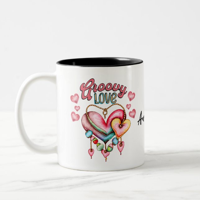 Groovy Liebe Kaffee 11 oz Tasse (Links)