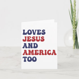 Groovy Lieben Jesus und Amerika zu Gott Christlich Karte