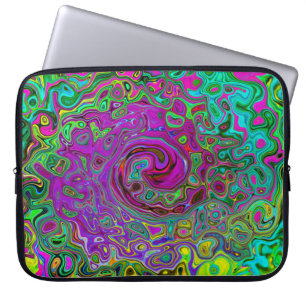 Groovy Lila Abstrakt Retro Liquid Swirl Laptopschutzhülle