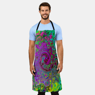 Groovy Lila Abstrakt Retro Liquid Swirl Schürze