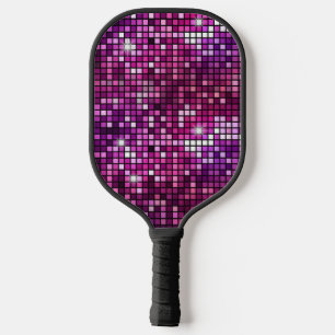 Groovy Lila Disco Ball Retro 70er Pickleball Schläger