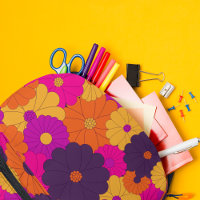 Groovy Lila und Pink Hippie Blume Power