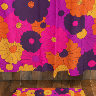 Groovy Lila und Pink Hippie Blume Power Duschvorhang